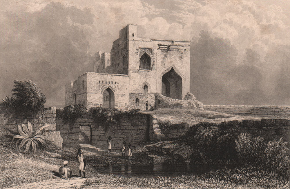 BRITISH INDIA. Singham Mahal, Torway, Bijapur 1858 old antique print picture